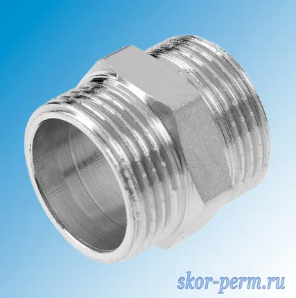 Фото №0 Ниппель никелированный 40х40 (1 1/2&quot;х1 1/2&quot;)