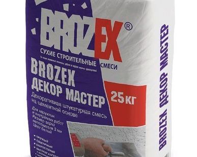 фото Штукатурка Декор Мастер "BROZEX", белый 25кг. 48шт/пал