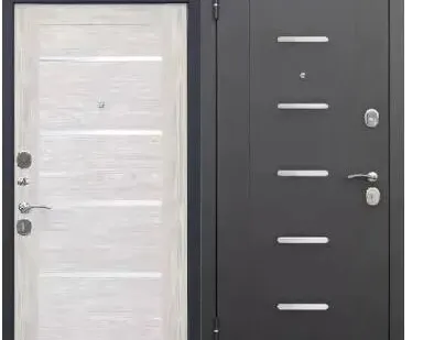 фото Дверь входная Гарда 7,5см (Ferroni) металл с молдингом/царга,Черный муар/Лиственница бежевая 2050х860мм, ЛЕВАЯ