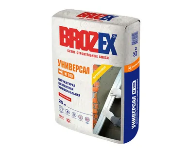 фото Штукатурка Brozex Универсам М-100 цементная универсальная 25 кг