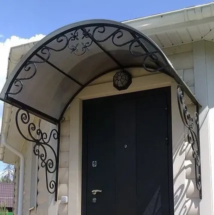 Фото №3 Козырек кованый над дверью, входом, крыльцом