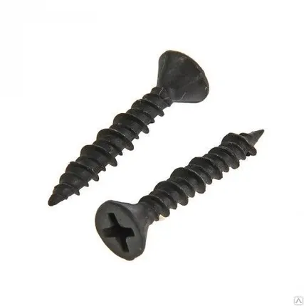 Фото №0 Саморез 3,9*25 с потайной головкой двухзаходные оксидированный для ГВЛ