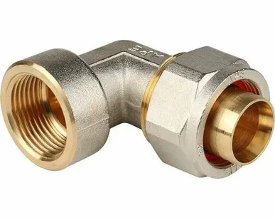 фото Угольник-переходник STOUT с внутренней резьбой 1 x32 для металлопластиковых труб винтовой