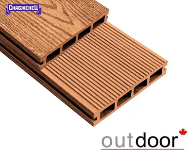 фото Террасная доска из ДПК Outdoor "Velvet" цвет: Сосна, 150x20 мм (цена м2)