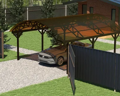 фото Арочный навес №8 из поликарбоната 5,2х6,3 м