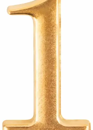Фото №0 Цифра для обозначения номера квартиры, металлическая Золото "1" FIT 67291