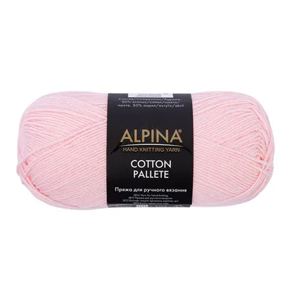 Фото №0 Пряжа ALPINA "COTTON PALLETE" 50% хлопок, 50% акрил 50 г 205 м №13 св.розовый