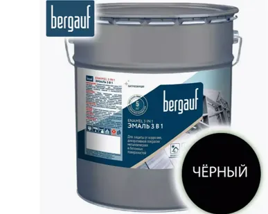 фото Грунт-эмаль 3в1 Bergauf ENAMEL алкидно-уретановая, черная 5 кг