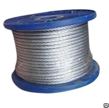 Фото №0 Трос стальной на катушках (горячая оцинковка), МФ (КНР), DIN 3055 12,0