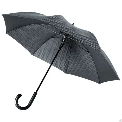 Фото №0 Зонт-трость Alessio, черный с серым