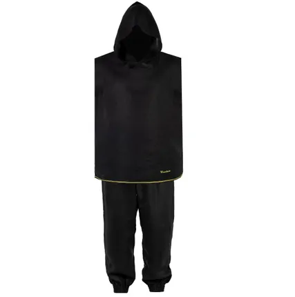 Фото №0 Комплект Банщика WoodSon чёрный лен с цветной полосой (рубашка, брюки, р. 46-48, арт. WKB1)