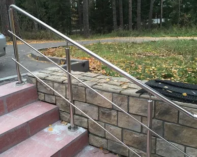 фото Ограждение с двумя трубками сталь нержавеющая