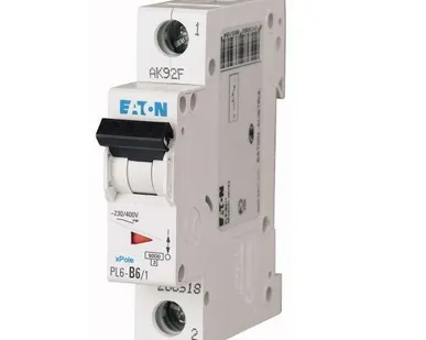 фото Выключатель автоматический модульный 1п C 6А 6кА PL6-C6/1 EATON 286530