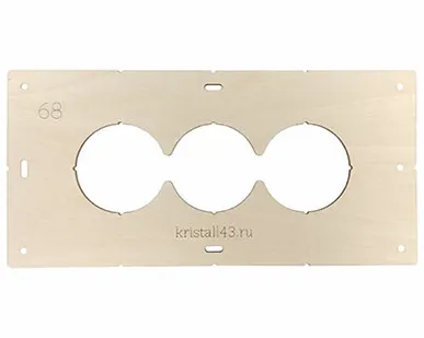 фото Шаблон для разметки установочных коробок на 3 отверстия 68мм