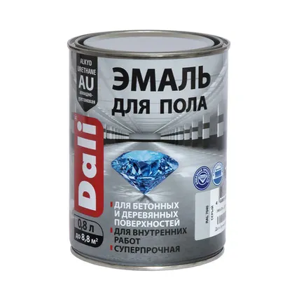 Фото №0 Эмаль для пола суперпрочная красно-коричневая RAL 3009 0,8л DALI