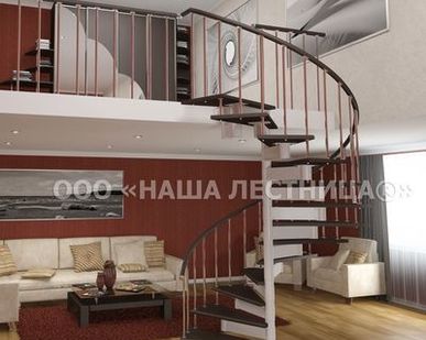 фото Лестница модульная межэтажная винтовая