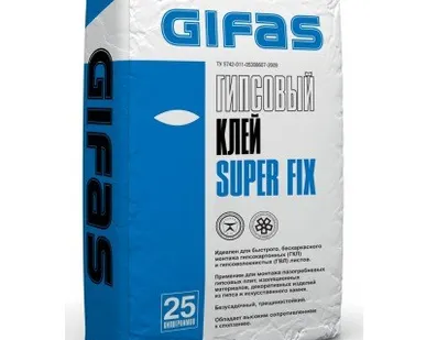 фото Клей гипсовый для гипсокартона, ГВЛ и ПГП, Super Fix Gifas 25кг