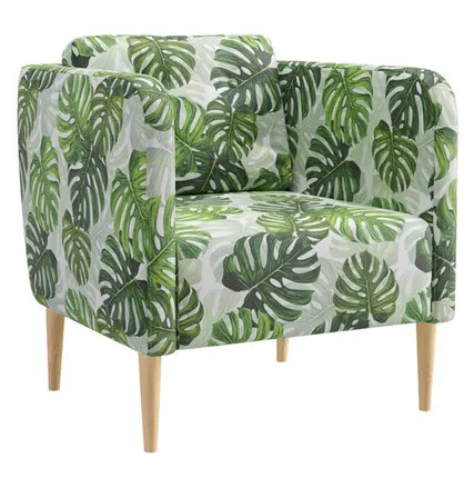 Фото №0 кресло Корси 710х730х710мм велюр цветной принт монстера