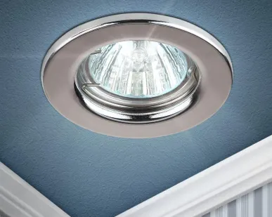 фото Светильник точечный ST1 CH 50Вт MR16 12В штампован. хром. ЭРА C0043799