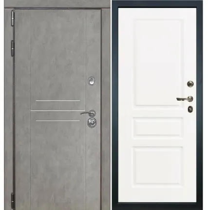 Фото №0 Входная дверь Сенатор-21 бетон серый-94 белая