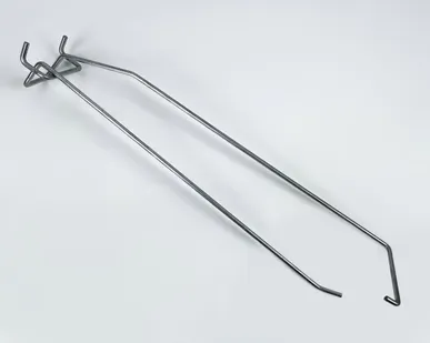 фото Крючок для перфорированной панели с ценникодержателем, L=300мм, d=5мм, шаг 50мм, цинк