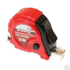 фото Рулетка Rubber, 3 м х 16 мм, обрезиненный корпус MATRIX