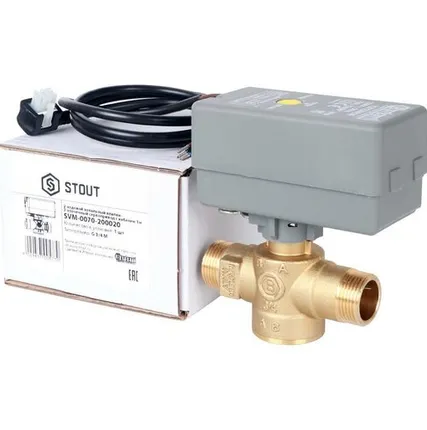 Фото №0 STOUT 2-Ходовой зональный клапан, сервопривод 230V, с 3-х жильным кабелем 1м., НР 3/4