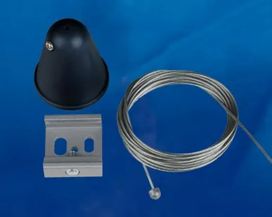фото UFB-H41 BLACK 1 POLYBAG Набор для подвесного монтажа трехфазных шинопроводов. Цвет черный. TM Uniel.