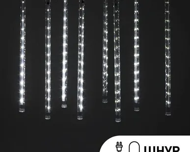 фото Гирлянда светодиодная "Сосульки" 2.1м 144LED 24В IP44 хол. свет ЭРА Б0041910