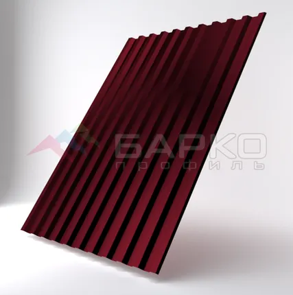 Фото №0 Профлист С-21 - 1050 мм (1000 мм) 00000339/5 Винно-красный RAL 3005 Полиэстер 0.5