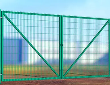 фото Ворота распашные FIT 3D под бетонирование - 1600.3500 мм (RAL 6005)