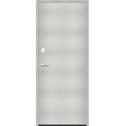 Фото №0 Входная дверь ПРО Агат вельвет белый горизонт 2 листа металла