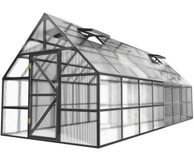 фото Теплица английская ЧЕЛСИ 3х8 м, цвет Серый графит (RAL 7024)