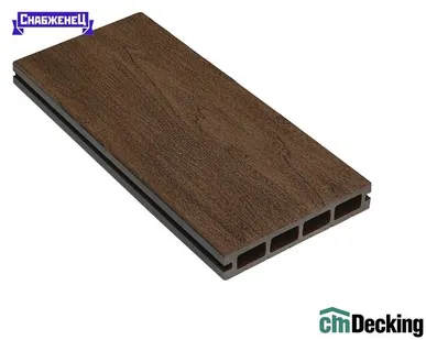 фото Террасная доска из ДПК CM Decking "Bark" цвет: Мербау, 140x25 мм (цена м2)