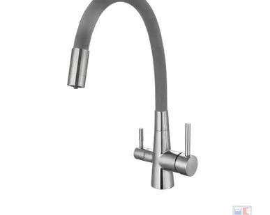 фото Смеситель Coral для кухни с подключением к фильтру, серый