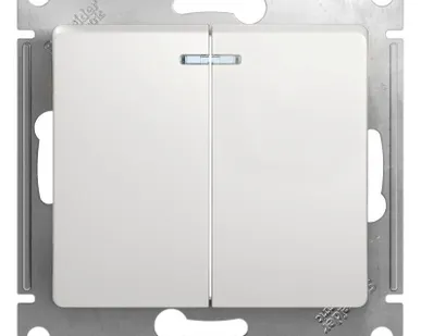фото Выключатель 2-кл. СП Glossa 10А IP20 (сх. 5а) 10AX с подсветкой механизм бел. SE GSL000153