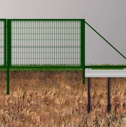 Фото №0 Откатные ворота из 3D секций на сваях