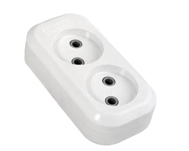 фото Штепсельная колодка 2 гнезда без заземления, 10 А, LUX