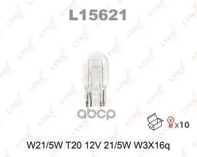 фото Лампа W21/5W 12V W3x16q LYNXauto арт. L15621