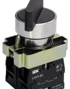 фото Переключатель LAY5-BD25 2 позиции I-0 стандартная ручка IEK