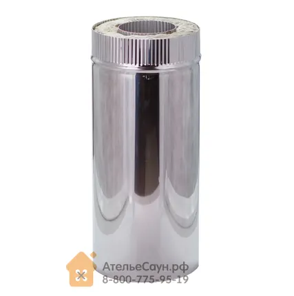 Фото №5 Труба сэндвич D130/230 мм L = 0,5 м (нерж. 0,5/0,5 мм AISI 304 внутри)