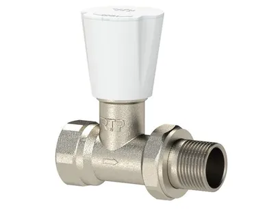 фото Вентиль для радиатора прямой, латунь 1/2", никель, РТП