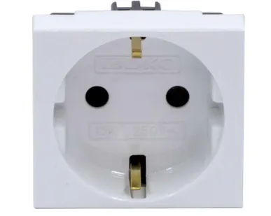 фото Розетка 1-м СП Viva 2мод. защ. шторки с заземл. бел. DKC 45005