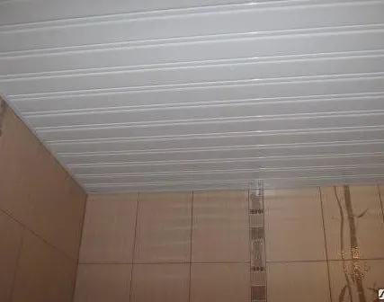 Фото №0 Пластиковой потолок в ванной