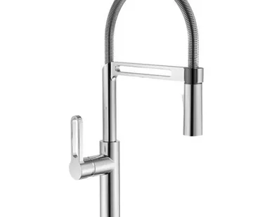 фото смеситель для кухни GOLDEN FOX Kitchen pro гибкий излив латунь хром