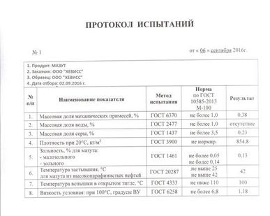 фото МАЗУТ малосернистый