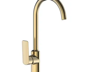 фото смеситель для кухни GOLDEN FOX Manchester латунь бронза
