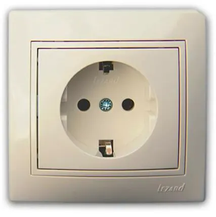 Фото №0 Розетка 1-м СП Мира б/з керам. крем/крем.