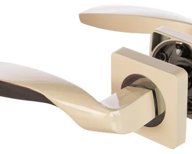 фото RENZ Ручка дв. Анцио , бел/хр. блест КВ INDH 433-02 W/CP