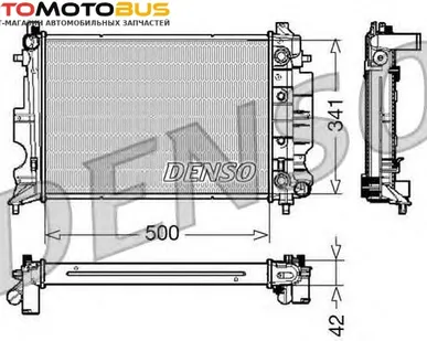 фото Радиатор, охлаждение двигателя DENSO DRM25012 Радиатор охл. ДВС SAAB 900 II, 9 3, 9 5